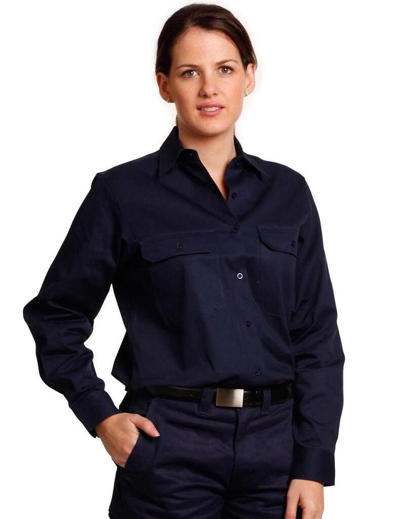 Ladies Cotton Drill Work Shirt