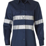 Ladies Cotton Drill Work Shirt with 3M Tapes
