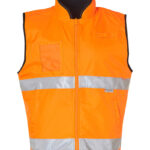 Hi-Vis Reversible Mandarine Collar Safety Vest With 3m Tapes