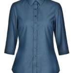 Ladies’ Pin Dot Stretch 3/4 Sleeve Shirt