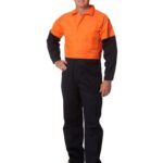 Hi-Vis Two Tone Men’s Cotton Drill Coverall-Stout