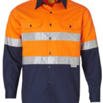 Men’s Hi-Vis Cotton Twill L/S Safety Shirt (3m Tape)