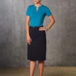 Women’s Flexi Waist A-Line Utility Lined Skirt In Poly/Viscose Stretch Twill