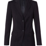 Women’s Two Buttons Mid Length Jacket In Poly/Viscose Stretch