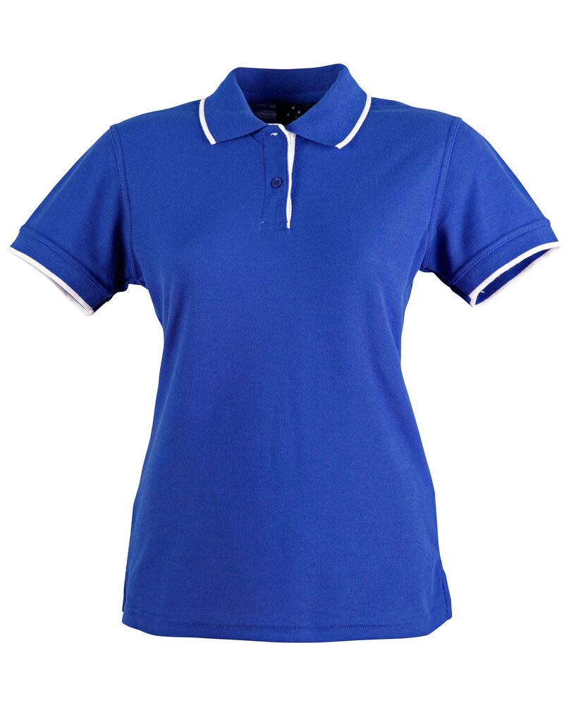 Ladies Contrast Pique Short Sleeve Polo