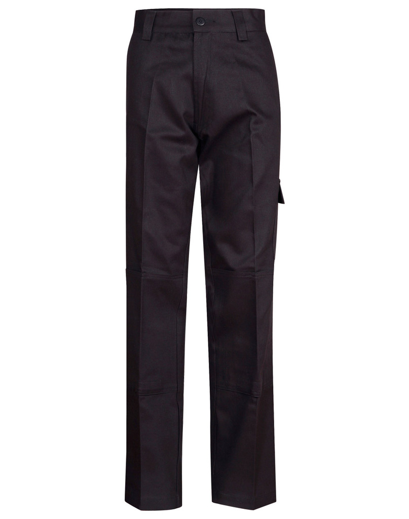 Cotton Drill Cargo Pants With Knee Pads