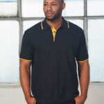 Mens S/L Pique Polo Contrast