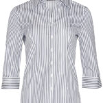 Women’s Sateen Stripe 3/4 Sleeve Shirt