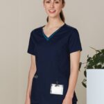 Ladies’ Contrast Colour S/S Scrub Top