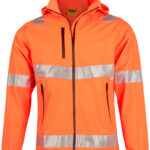 Hi-Vis Softshell Hooded Jacket With 3m Tape