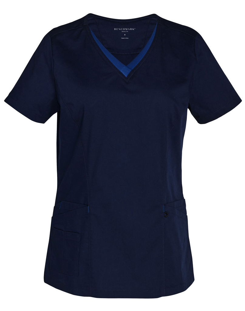 Ladies’ Contrast Colour S/S Scrub Top