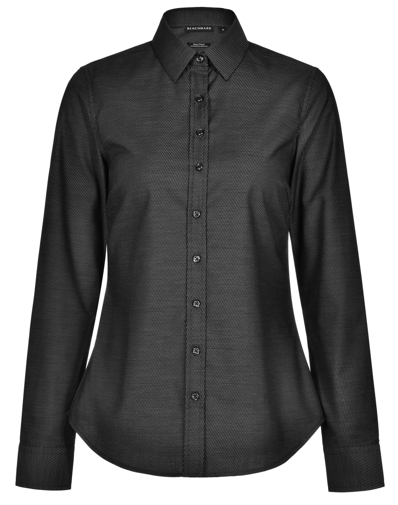 Ladies’ Pin Dot Stretch L/S Shirt