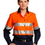 Ladies’ Hi-Vis L/S Safety Shirt 3m Tape