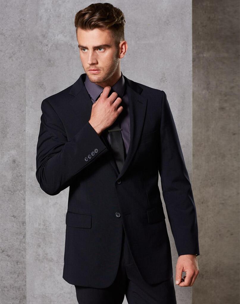 Men’s Two Buttons Jacket In Wool Stretch