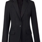 Ladies’ Wool Blend Stretch One Button Cropped Jacket