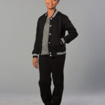 Kid’s Fleecy Trackpants With Zip, Cuffs And Knee Padding