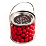 Medium PVC Bucket Filled with Orange Choc Drops 400G