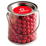 Big PVC Bucket Filled with With Orange Choc Drops (Jaffa Look Alike) 800G