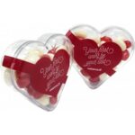 Acrylic Heart Filled with Jelly Beans 50G (Corp Coloured or Mixed Coloured Jelly Beans)