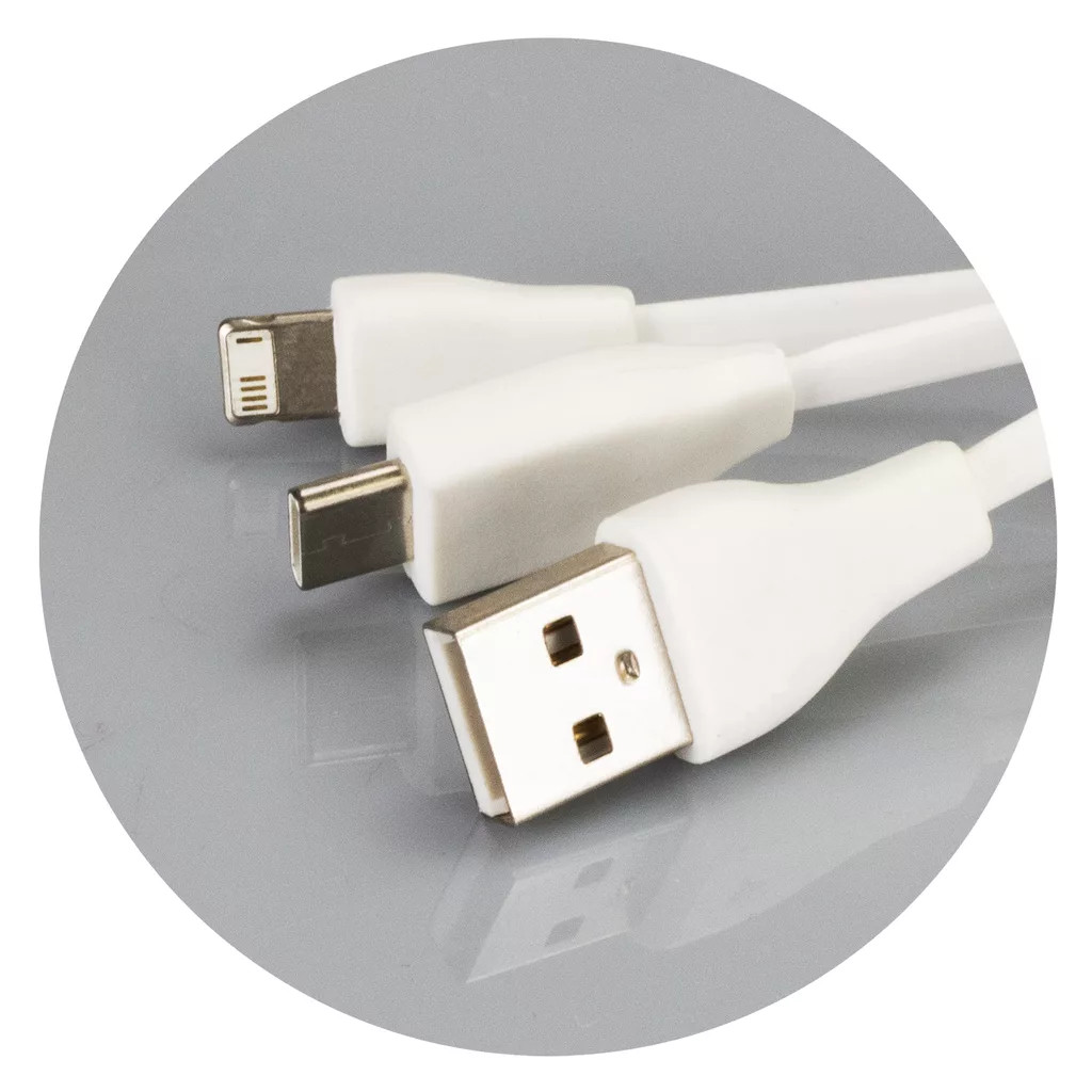 Bamboo Charging Cable Key Ring – Rectangle