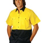 Hi-Vis Two Tone S/S Cotton Work Shirt