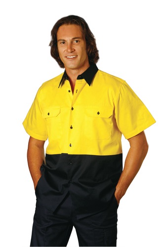 Hi-Vis Two Tone S/S Cotton Work Shirt