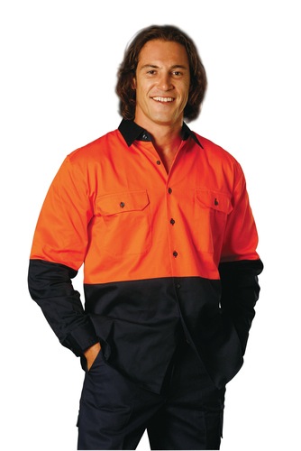 Hi-Vis Cotton Drill Shirt L/S