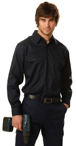 Cool-Breeze Cotton Long Sleeve Work Shirt