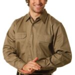 Cotton Drill Long Sleeve Work Shirt