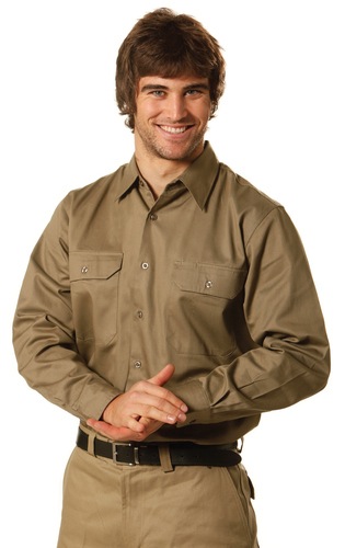 Cotton Drill Long Sleeve Work Shirt