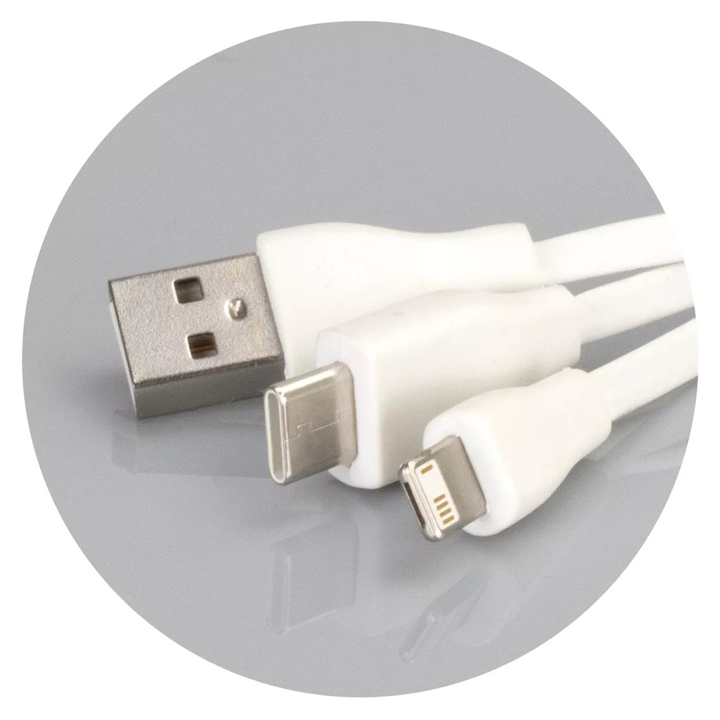 Bamboo Charging Cable Key Ring – Round