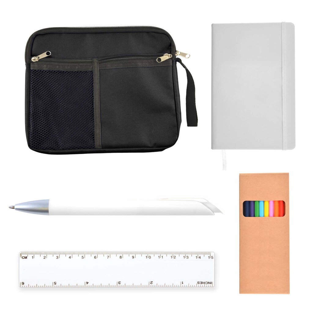 Back To School Kit – Malibu Pouch, Argos Notebook, Virgo Pen, Ruler, Pencils