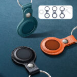 PU Leather AirTag Holder with Keyring