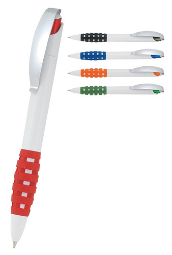 Plastic Pen With Hatched Design Grip Madrid