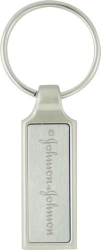 Metal Key Ring – Rectangular With Satin Inlay
