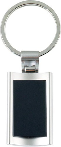 Key Ring Metal With Black Inlay