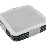Coaster Set Stainless Steel Set Of 4 With Eva Backing In A Holder Prestige
