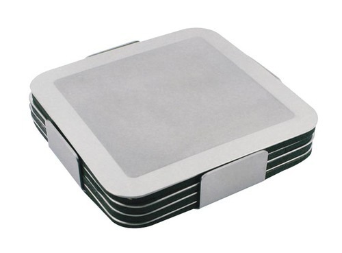 Coaster Set Stainless Steel Set Of 4 With Eva Backing In A Holder Prestige