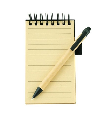 Note Book – Pocket Size A6 Made From Recycled Paper And Matching Pen Eco Friendly