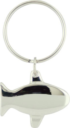 Keyring Aeroplane Shape Satin Chrome Material