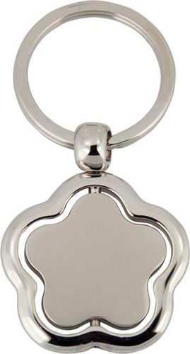 Keyring Rotating Flower Design Metal