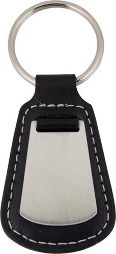 Keyring Imitation Leather With Matt Chrome Inlay Max