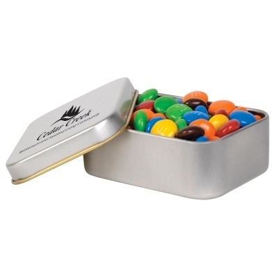 M&M’s in Silver Rectangular Tin
