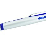 Plastic Pen Click Action Silver Barrel And Coloured Rubber Trim Scribble