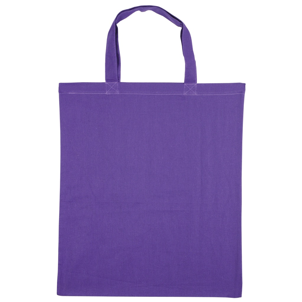 Coloured Cotton Short Handle Tote Bag