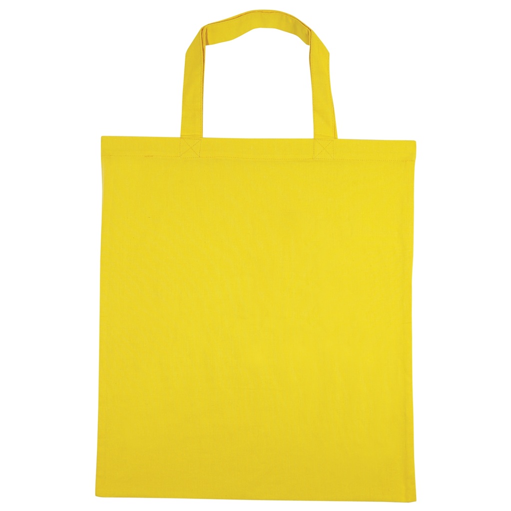 Coloured Cotton Short Handle Tote Bag