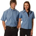 Mens W/F Chambray Shirt S/S