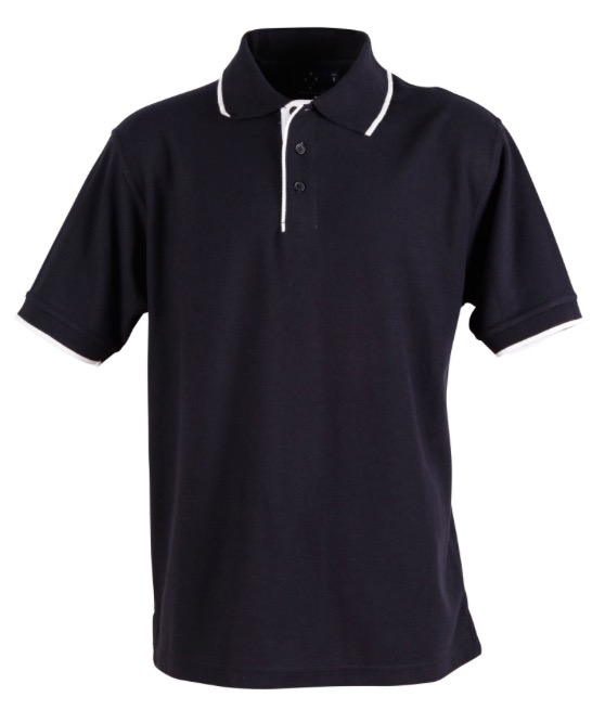 Mens S/L Pique Polo Contrast