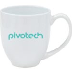 Coffee Mug 450ml Two Tone Orange And White Curvy