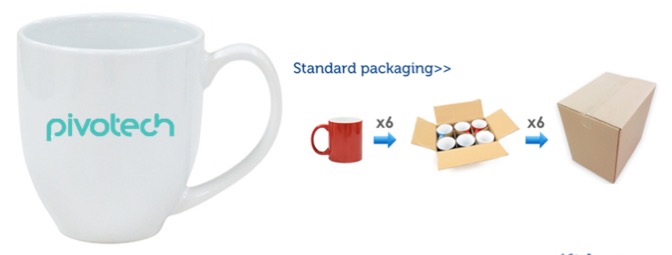 Coffee Mug 450ml Two Tone Orange And White Curvy